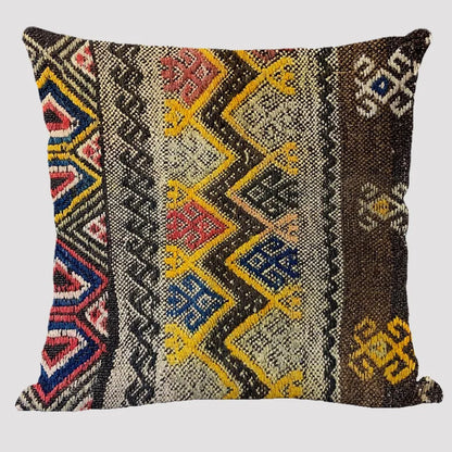 Bohemian Linen Cushion Cover – Multicolor Ethnic Geometric Pattern Decorative Pillow for Living Room Sofa