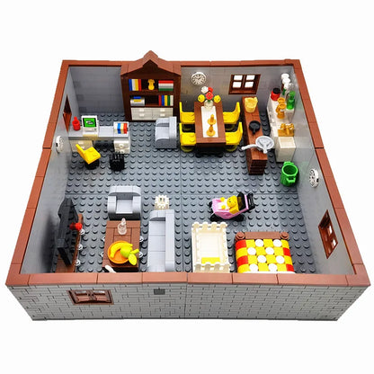 City House Building Blocks Set - DIY MOC Bricks with Bedroom & Living Room Furniture for Kids' Creative Play