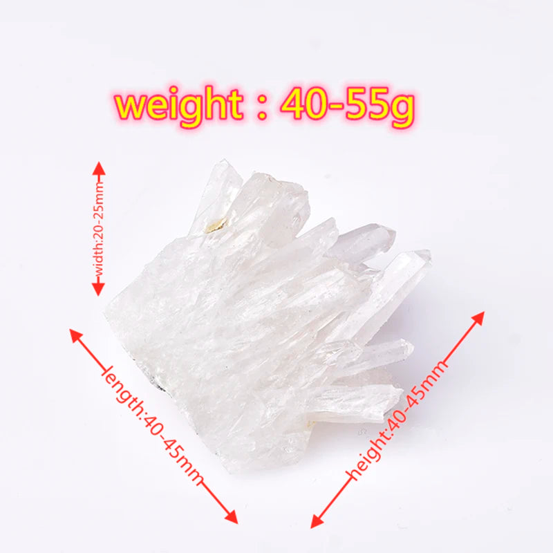 Natural White Quartz Crystal Cluster — Healing Reiki Stone Point Specimen for Health & Home Decoration Raw Crystals