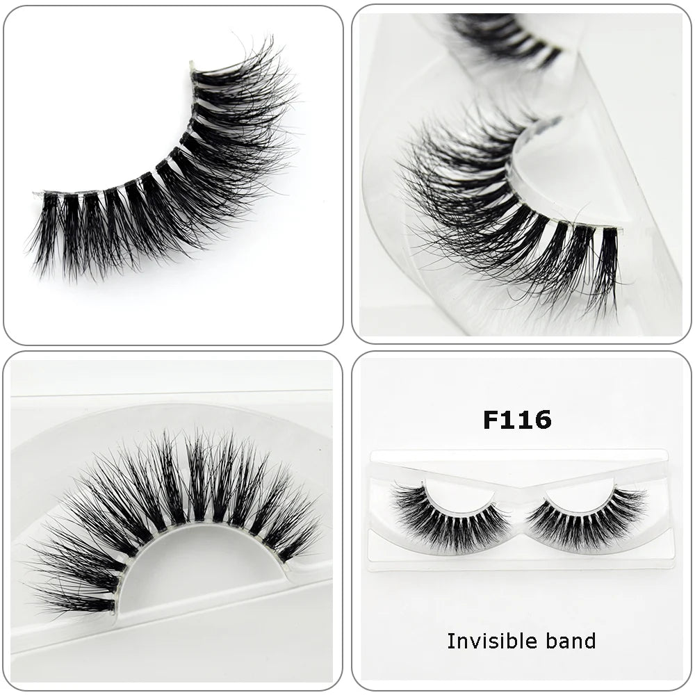 Visofree 3D Mink Eyelashes – Thick Handmade Full Strip Cruelty-Free False Lashes for Makeup M56