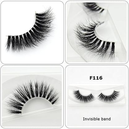 Visofree 3D Mink Eyelashes – Thick Handmade Full Strip Cruelty-Free False Lashes for Makeup M56