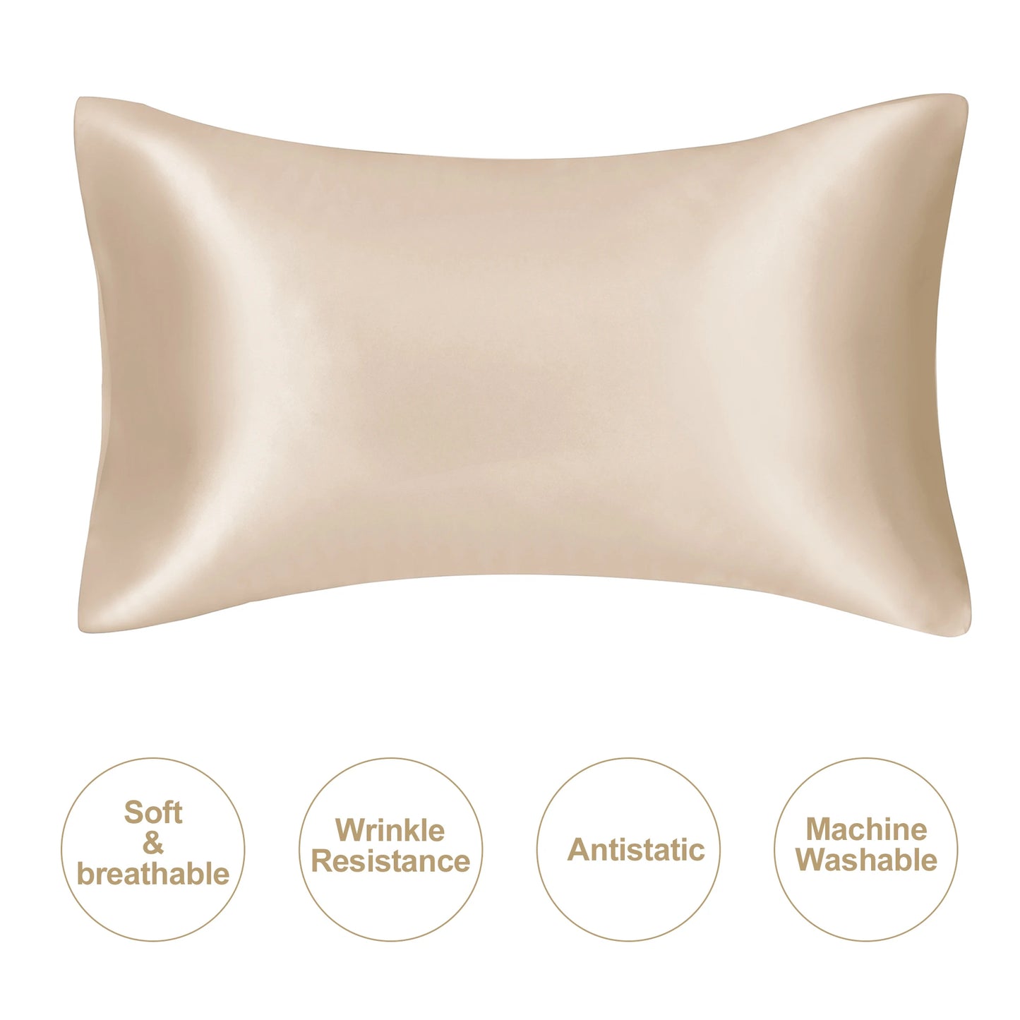 JuwenSilk Mulberry Silk Pillowcase – Soft Satin Silk Pillow Cover for Standard & Queen Size Bedding, Skin & Hair Care Luxury Sleep