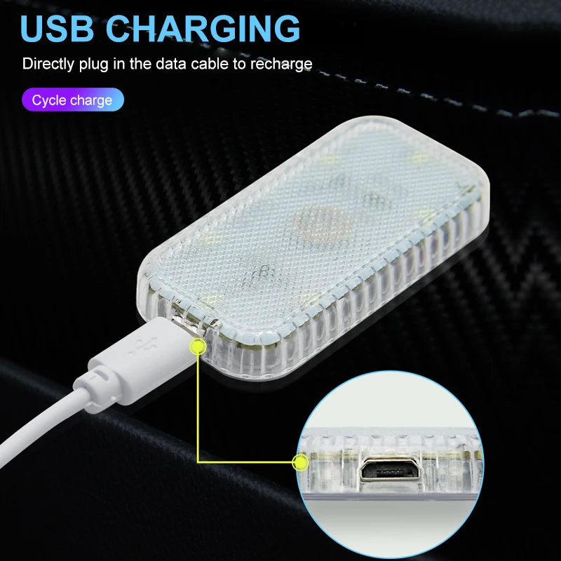 Mini LED Touch Light - USB Rechargeable Wireless Car Interior Reading & Ceiling Lamp