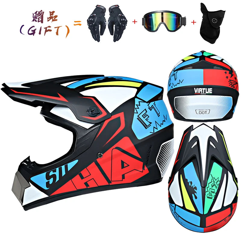 Safety Motocross Helmet for Kids - DOT Approved ATV Cross Bicycle Downhill Capacete, Unisex, Lightweight ABS 1KG