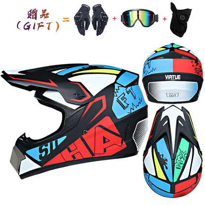 Safety Motocross Helmet for Kids - DOT Approved ATV Cross Bicycle Downhill Capacete, Unisex, Lightweight ABS 1KG