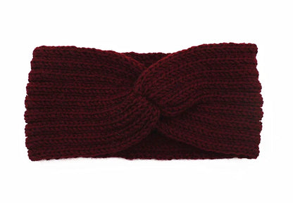 Women's Solid Color Knitted Headband – Elastic Twisted Turban Headwrap, Winter Hair Band for Girls, Fashion Hair Accessories