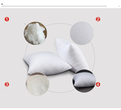 Solid Cushion Core – PP Cotton Filler Pillow for Head, Waist, and Seat, Available in Multiple Sizes (30x30cm to 65x65cm)