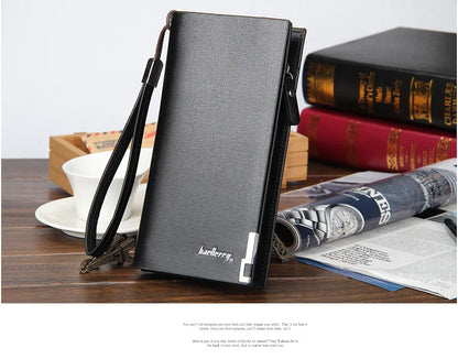 Baellerry Men’s Long Wallet – Large Capacity Zipper Clutch with Card Holder & Coin Pocket, Luxury Handbag Purse