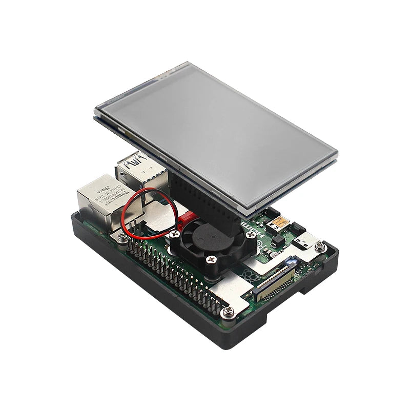 Raspberry Pi 3.5" Touch Screen LCD Display - 480×320 TFT with Optional Case & Cooling Fan for Pi 4B/3B+/3B