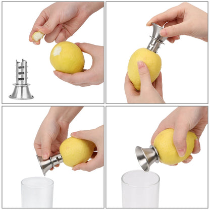 Stainless Steel Hand Juicer Pourer Screw: Manual Lemon Squeezer for Lemon, Orange, Limes, Citrus - Juice Squeeze Fruit Tool
