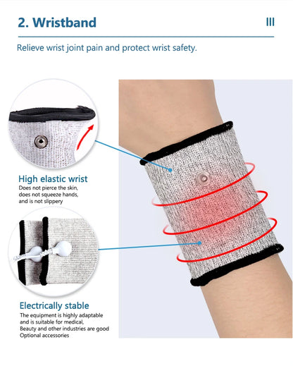Conductive Silver Fiber Electrode Gloves & Socks – Muscle Stimulator TENS Bracer for Hand & Foot Massage
