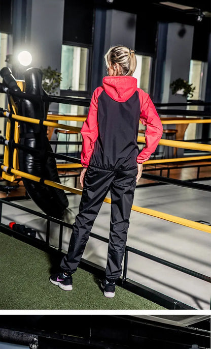 Unisex Sauna Suit — Women's & Men's Gym Clothing Set with Pullover Hoodie for Running, Fitness, Weight Loss & Sweating