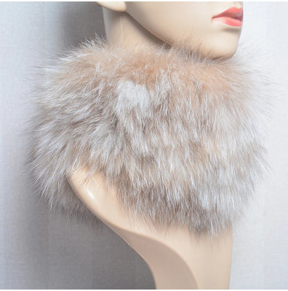 2025 Real Fox Fur Scarf and Headband – Luxury Winter Neck Warmer for Women, 100% Natural Fur, Elastic Ring Muffler