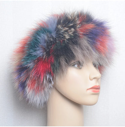 2025 Real Fox Fur Scarf and Headband – Luxury Winter Neck Warmer for Women, 100% Natural Fur, Elastic Ring Muffler