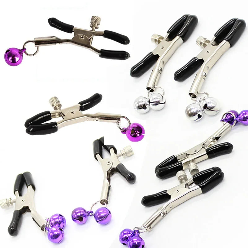 Adjustable Metal Nipple Clamps - Adult Novelty Clips for Couples’ Intimate Play and Massage