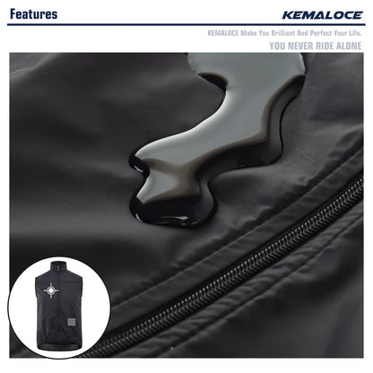 KEMALOCE 2023 Cycling Vest - Navy Blue Windproof Sleeveless Bicycle Gilet, Lightweight MTB Sports Wind Vest for Men