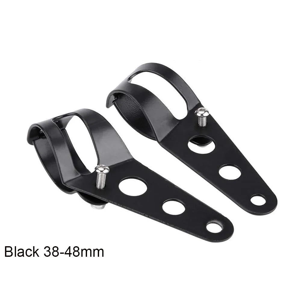 Universal Motorcycle Headlight Mount Bracket – Adjustable Fork Clamp Holder for Chopper & Motor Forks 27-48mm