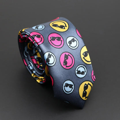 Musical Notes Slim Necktie - Silky Piano & Guitar Print Tie for Men & Women, Elegant Fashion Gift