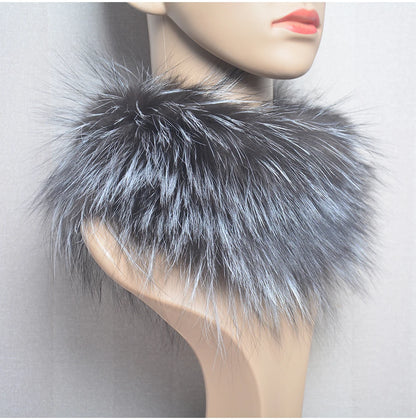 2025 Real Fox Fur Scarf and Headband – Luxury Winter Neck Warmer for Women, 100% Natural Fur, Elastic Ring Muffler