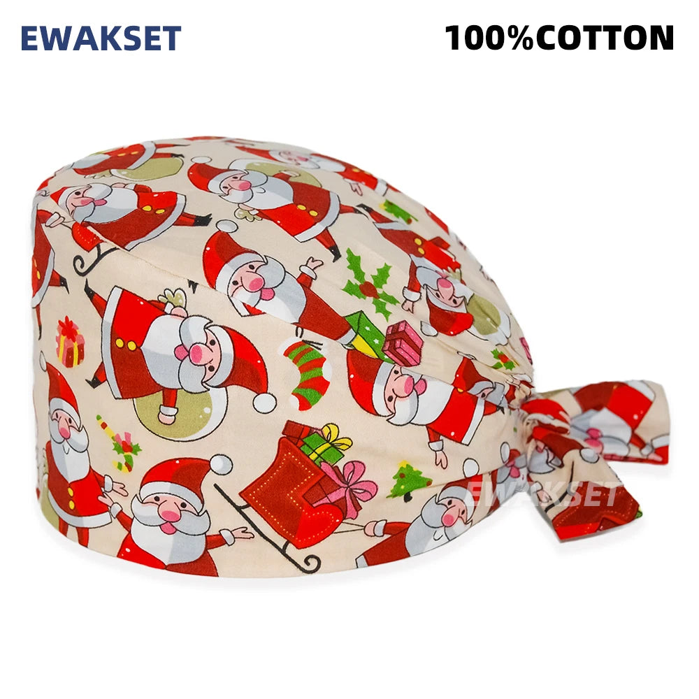 Unisex Soft Scrub Cap – Cartoon Print Surgical Hat for Men and Women, Operating Room Nursing Accessories