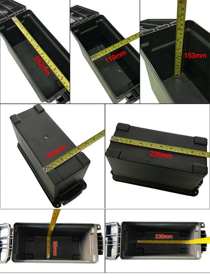 Plastic Ammo Box – Lightweight High-Strength Bullet Storage Case, Weapons Safe, Ammo Can Crate Accessory