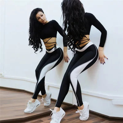 Heart Print Women’s Leggings – High Waist Patchwork Yoga Pants, Red & Black, Plus Size, High Elastic Fitness Tights