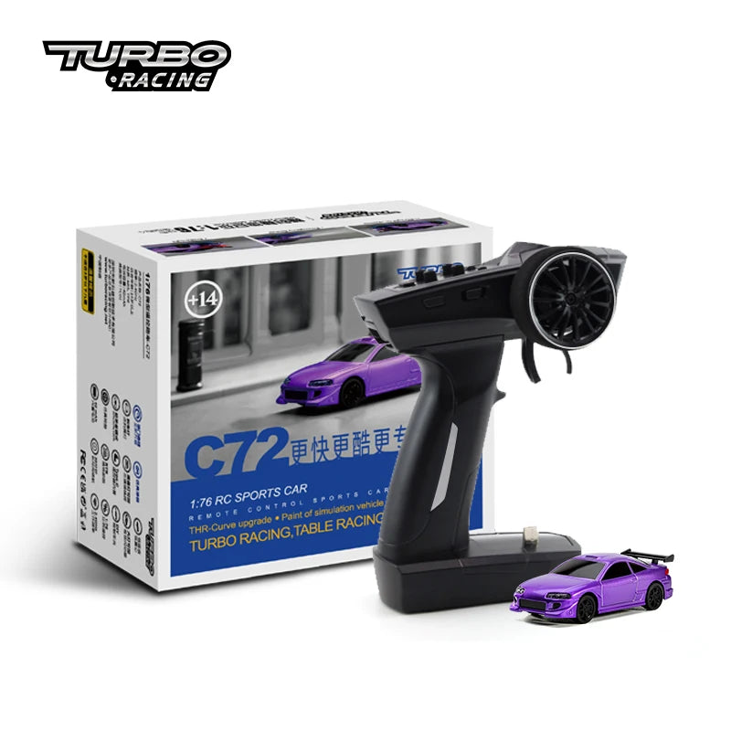 Turbo Racing 1:76 RC Drift Car | C64/C72/C73/C74 with Gyro & Full Remote Control for Kids & Adults