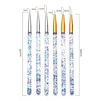 3PCS Acrylic French Nail Art Painting Pens - Slim Line Drawing Brushes for 3D Tips, UV Gel & Manicure Designs