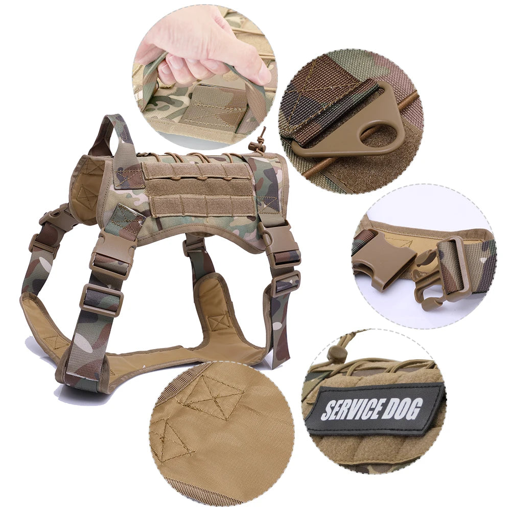 Tactical Dog Harness & Leash Set: Pet Training Vest for Small, Medium, and Large Dogs - Ideal for Walking and Hunting