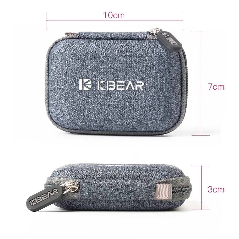 KBEAR High-End Fabric Earphone Case – Portable Storage Bag for TRI I3 Pro Headphones & IEM Accessories