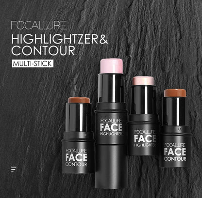 FOCALLURE Bronzer Highlighter Stick - Waterproof Body & Face Contour, Corrector & Illuminator Cream for Women's Makeup