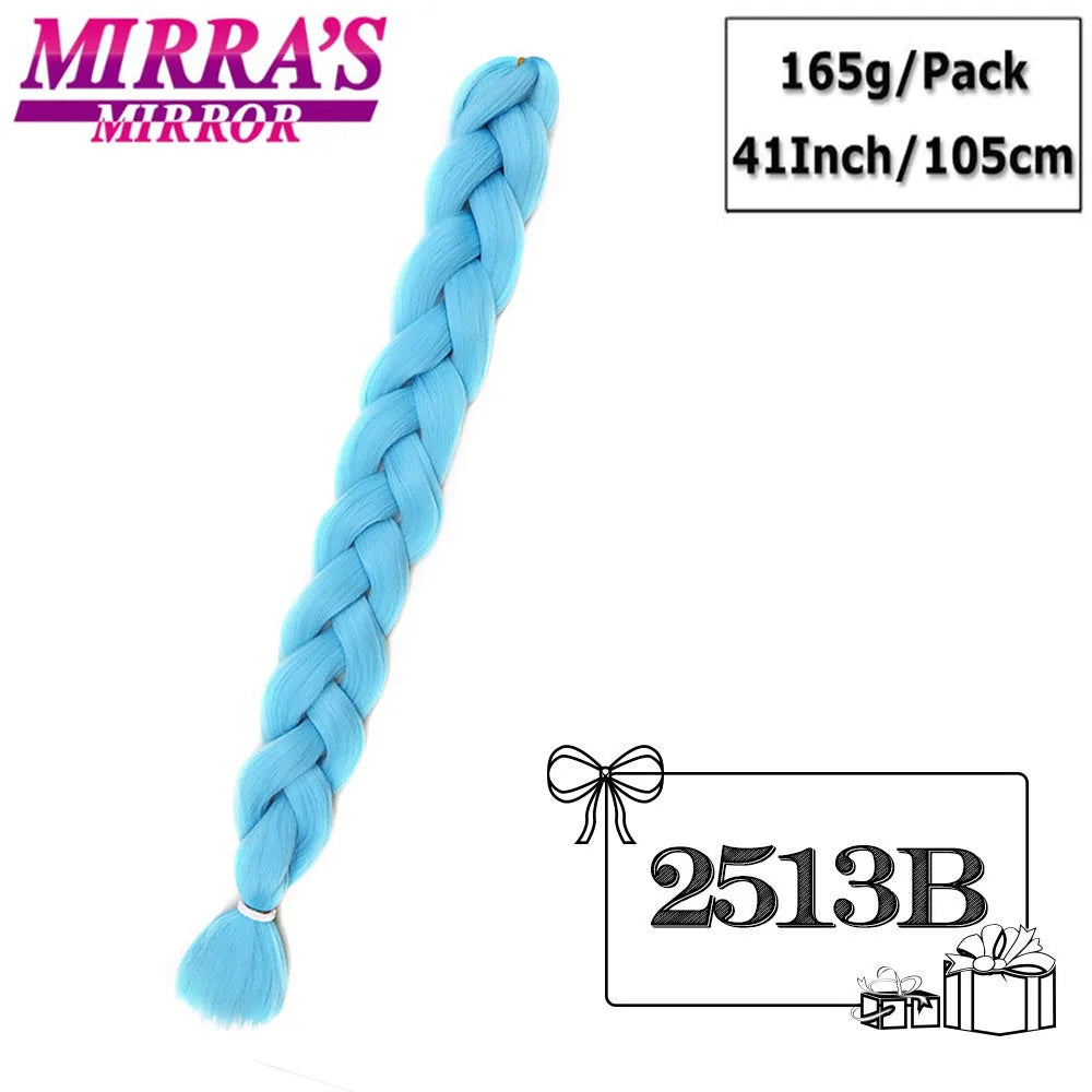 41" Jumbo Braiding Hair Extensions – Purple, Pink & Blue Ombre Synthetic Hair for Box Braids, Wholesale Support