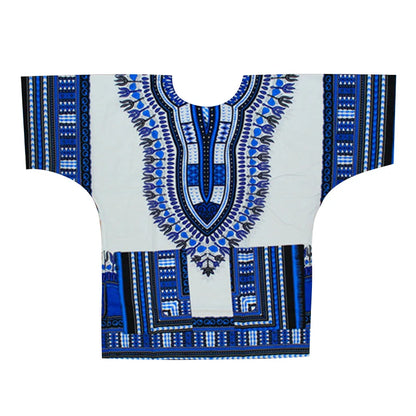 African Dashiki Cotton T-Shirt - Traditional Printed Unisex Fashion Top with Vibrant Ethnic Style Design