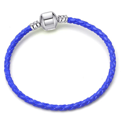 BAOPON 9-Color Leather Charm Bracelet - DIY Chain Jewelry Gift for Women & Girls