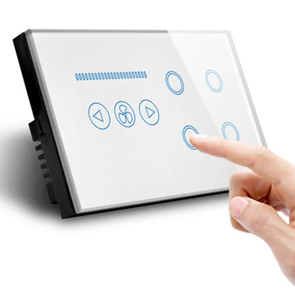 Tuya WiFi Smart Light Switch – 4 Gang Touch Panel, Fan Speed Dimmer, Power Metering, Alexa & Google Home Compatible