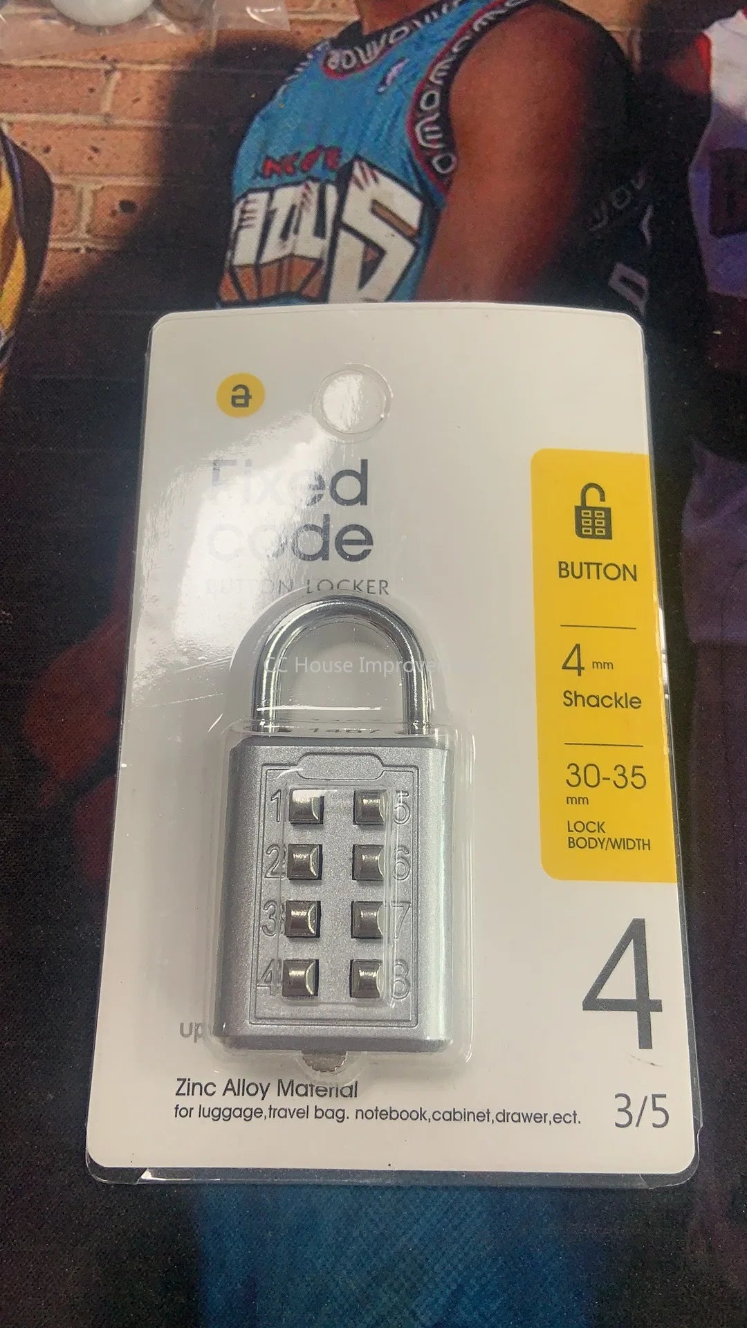 4-Digit Push Button Combination Padlock – Multiple Colors Travel Luggage Code Lock for Travel Accessories