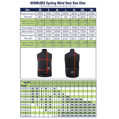 KEMALOCE 2023 Cycling Vest - Navy Blue Windproof Sleeveless Bicycle Gilet, Lightweight MTB Sports Wind Vest for Men