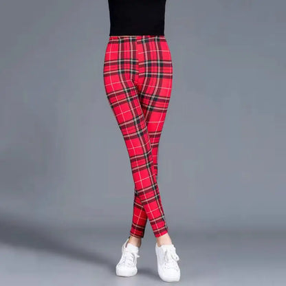 Plus Size Women Printed Leggings – Floral Elephant Star Plaid High Waist Stretch Slim Fit Skinny Pants 2XL–3XL Milk Silk Jeggings
