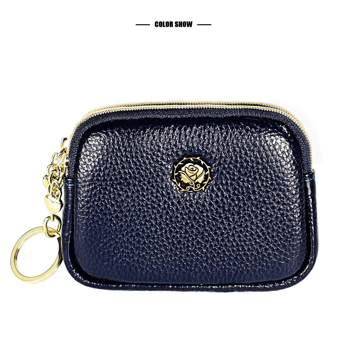 Senorita Genuine Leather Women’s Coin Purse – Double Zipper Small Wallet