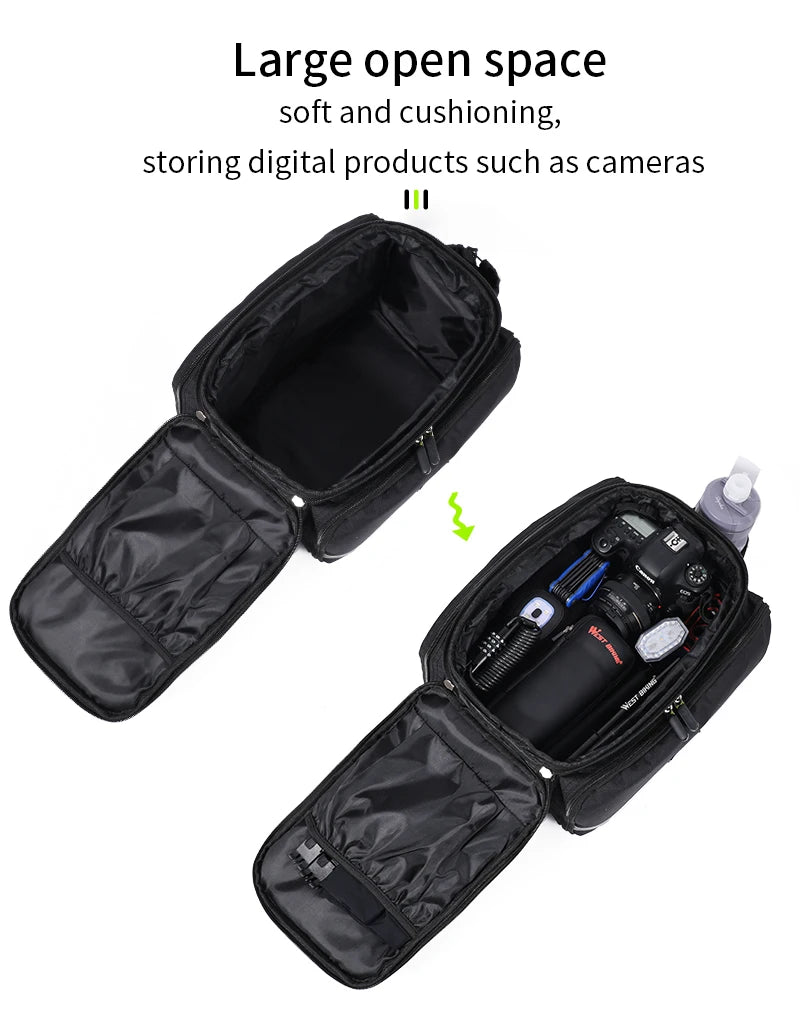 WEST BIKING 3-in-1 Waterproof Bike Trunk Bag — Large Capacity MTB & Road Bicycle Saddle Seat Panniers, Travel Luggage Carrier