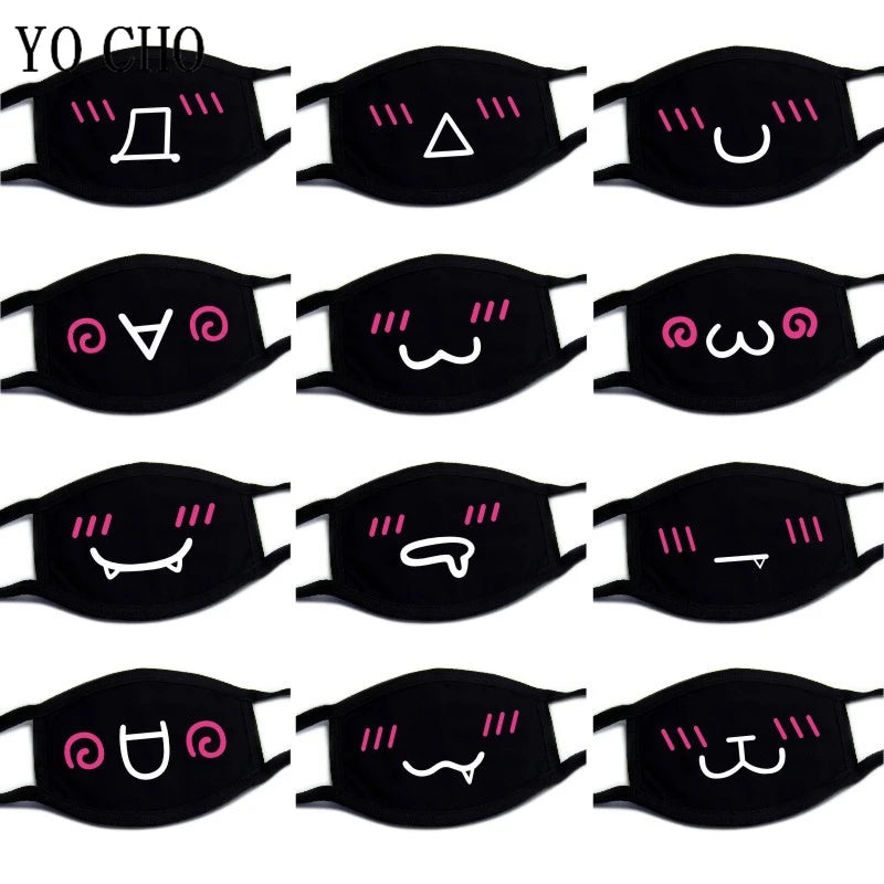 YO CHO Unisex Cotton Dust Mouth Mask – Anime Cartoon Respirator, Warm Mouth Muffle, Perfect Birthday Party Gift