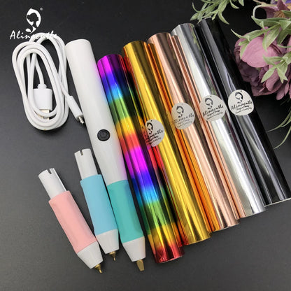Heated Electric Foil Pen – Hot Foil Quill Tool Kit for Scrapbook & Handmade Craft Foiling