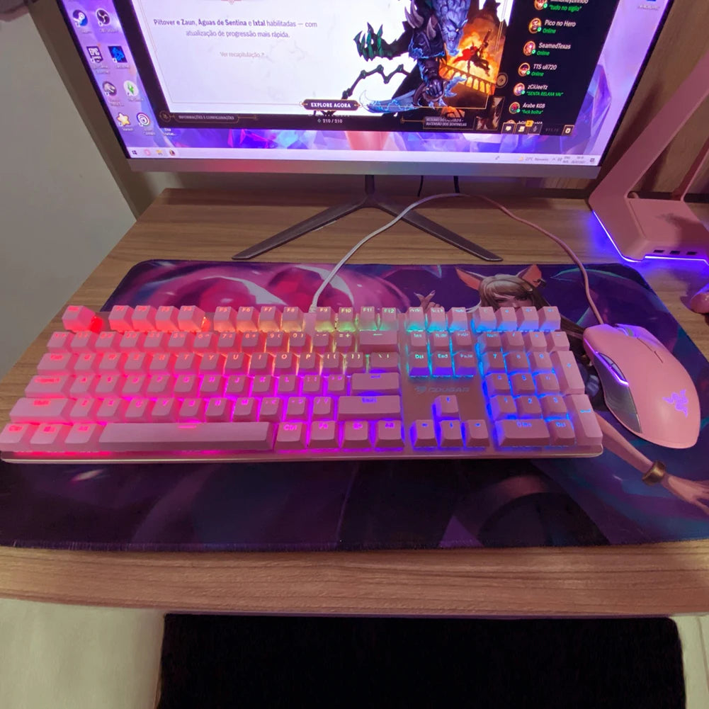 104PCS Universal Mechanical Keyboard Keycaps – Ergonomic Blank Replacement for Cherry MX Backlit Keyboards