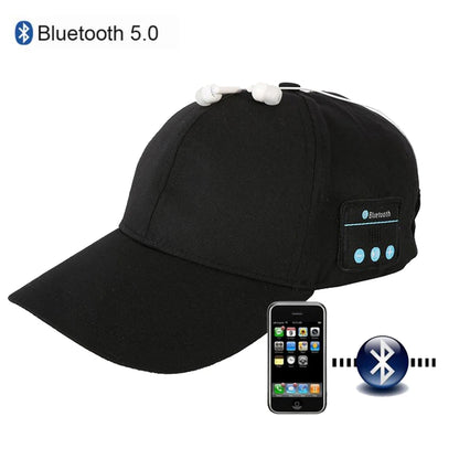 Bluetooth 5.0 Headphone Baseball Cap - Wireless Stereo Earphones with Mic for Outdoor Use