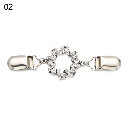 Retro Rhinestone Sweater Shawl Clasp - Antique Flower Duck Mouth Clothing Pin For Cardigans And Shirts
