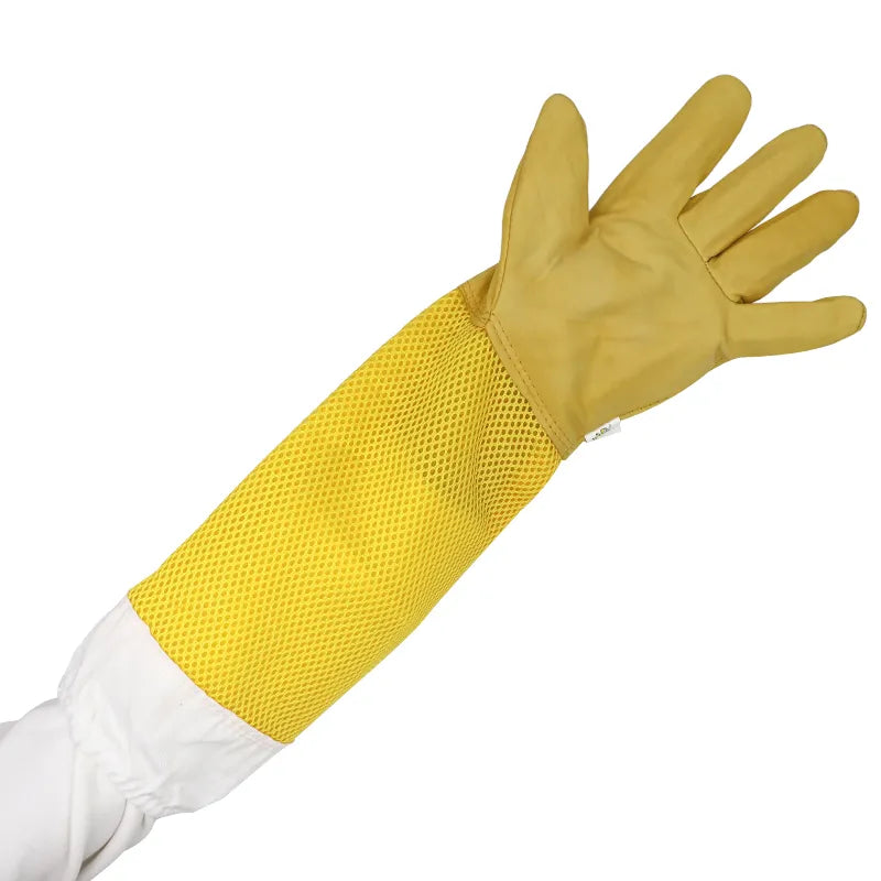 Beekeeper Gloves with Protective Sleeves - Ventilated and Professional Anti-Bee Gear for Apiculture and Beekeeping - Prevent Beehive Tools