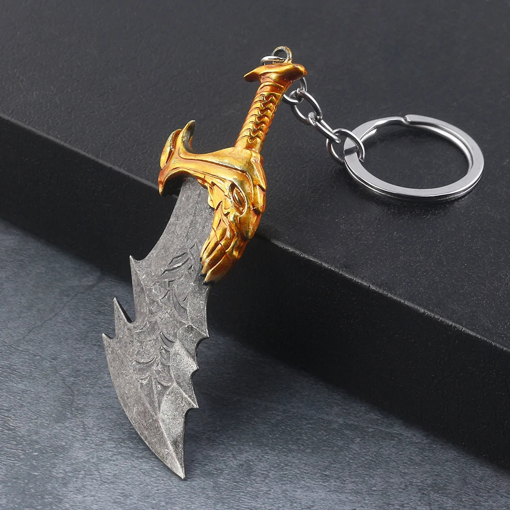 God of War 4 Kratos Sword Keychain – Pendant Keyring Jewelry for Men & Women, Car Key Accessory