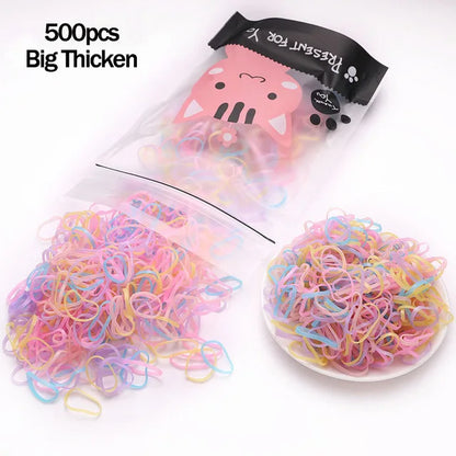 1000pcs Colorful Disposable Rubber Hair Bands for Girls – Small Ponytail Scrunchies, Fashion Hair Accessories Pack