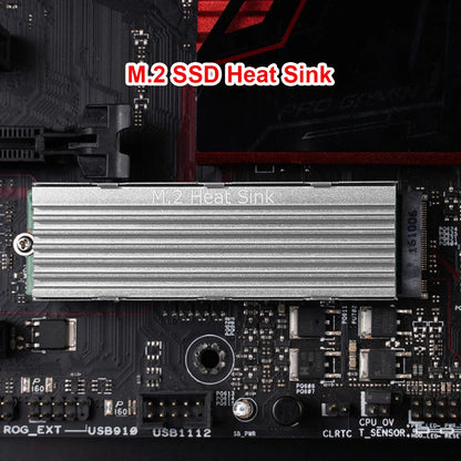M.2 SSD HeatSink Aluminum Radiator - Thermal Cooling Pad for NVME NGFF M.2 2280 SSD, Desktop PC & PS5