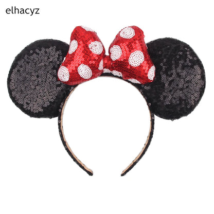 Big Classic Polka Dot Bow Minnie Mouse Ears Headband – Festival & Party Hairband for Women & Girls, Disney Trip Accessories